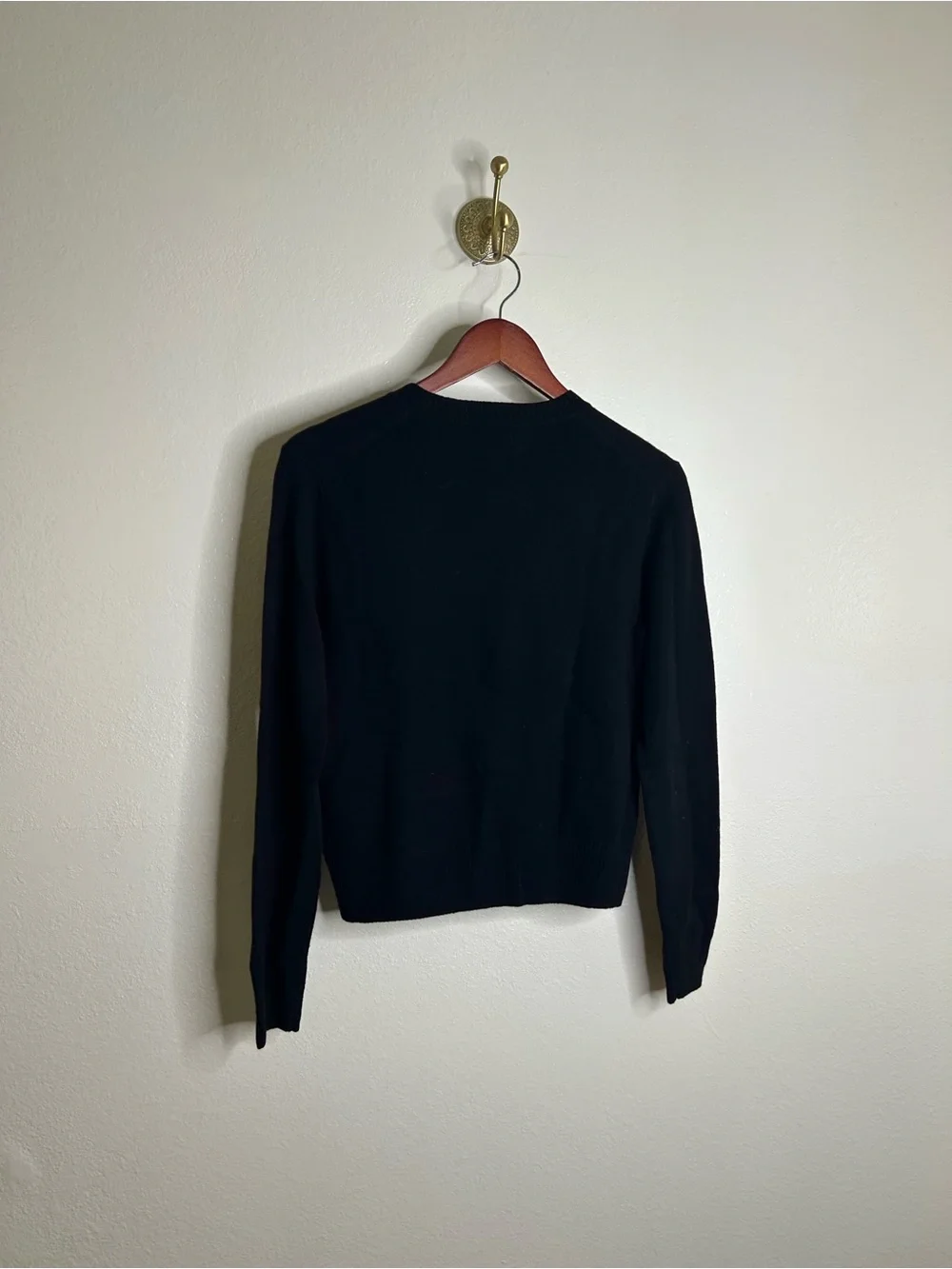 J. Crew 100% Cashmere High V - Neck Black Lightweight Sweater